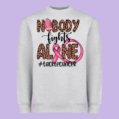 Nobody Fights Alone #tacklecancer Heavyweight Sweatshirt Designed By Jahusdesignshop