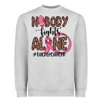 Heather Grey nobody fights alone #tacklecancer Heavyweight Sweatshirt - JahusDesignShop