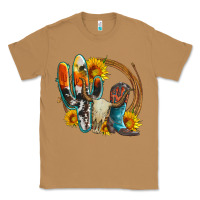 Toasted Coconut western cactus bullskull and boots with sunflowers and serape leopard Classic Tee - Artiststas