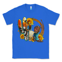 True Royal western cactus bullskull and boots with sunflowers and serape leopard Classic Tee - Artiststas