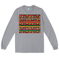 Heather Grey Christmas lights serape Long Sleeve Tee - BarkalooDesign