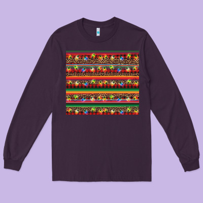 Christmas Lights Serape Long Sleeve Tee Designed By Barkaloodesign