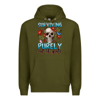 Army Green surviving purely out of spite Premium Hoodie - JahusDesignShop
