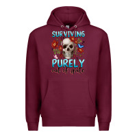 Burgundy surviving purely out of spite Premium Hoodie - JahusDesignShop