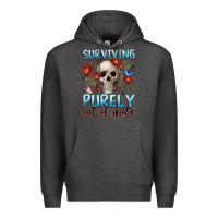 Charcoal Heather surviving purely out of spite Premium Hoodie - JahusDesignShop