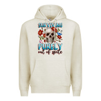Oatmeal Heather surviving purely out of spite Premium Hoodie - JahusDesignShop
