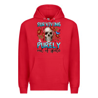 Red surviving purely out of spite Premium Hoodie - JahusDesignShop