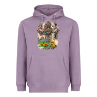 Lavender Western with Crosses Heavyweight Hoodie - LillyAllenDesigns
