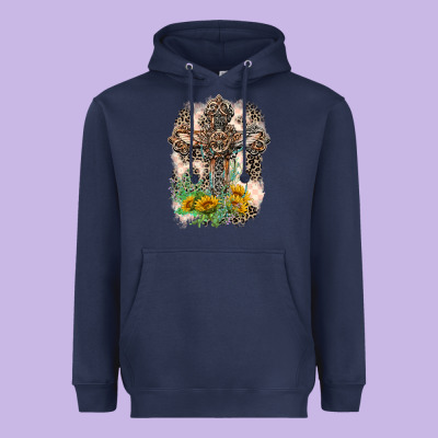 Western With Crosses Heavyweight Hoodie Designed By Lillyallendesigns