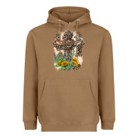 Toasted Coconut Western with Crosses Heavyweight Hoodie - LillyAllenDesigns