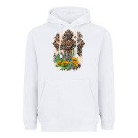 White Western with Crosses Heavyweight Hoodie - LillyAllenDesigns