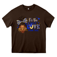 Chocolate Brown sorority colors blue and gold it's the self love f Heavy Core Tee - texasbilliewilder