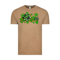 Vintage Coffee cowhide and leopard shamrocks Vintage Tee - AdoDesignShop