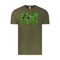 Vintage Olive cowhide and leopard shamrocks Vintage Tee - AdoDesignShop