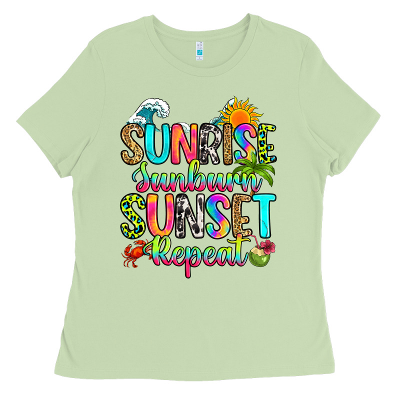 Sunrise Sunburn Sunset Repeat Ladies Tee by RanaPortraitStore | Teevron