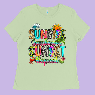 Ladies Tee sunrise sunburn sunset repeat