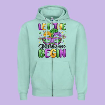 Let The Shenanigans Begin Zipper Hoodie Designed By Maliassmallbusiness
