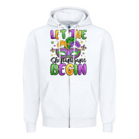 White let the shenanigans begin Zipper Hoodie - MaliasSmallBusiness