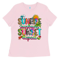 Sunrise Sunburn Sunset Repeat Ladies Tee | Teevron
