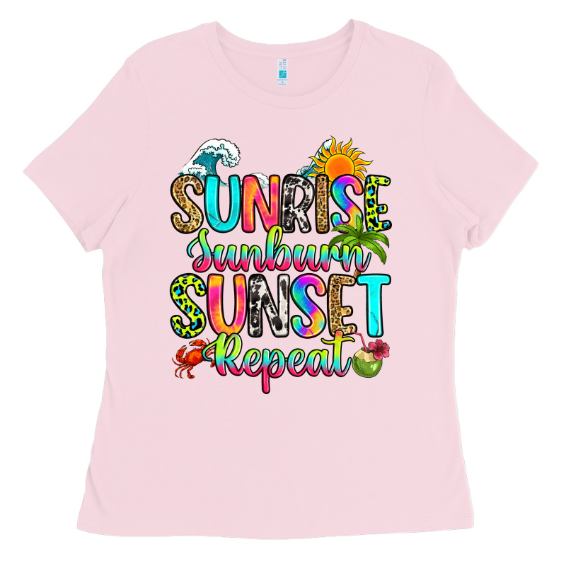 Sunrise Sunburn Sunset Repeat Ladies Tee by RanaPortraitStore | Teevron