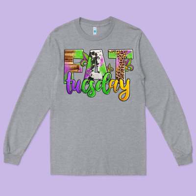 Fat Tuesday Mardi Gras Long Sleeve Tee Designed By Jasminsmagicworld