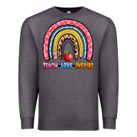 Charcoal Heather teach love inspire rainbow Premium Sweatshirt - Artiststas