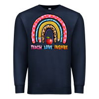 Navy teach love inspire rainbow Premium Sweatshirt - Artiststas