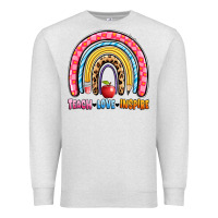Oatmeal Heather teach love inspire rainbow Premium Sweatshirt - Artiststas