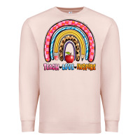 Pale Pink teach love inspire rainbow Premium Sweatshirt - Artiststas