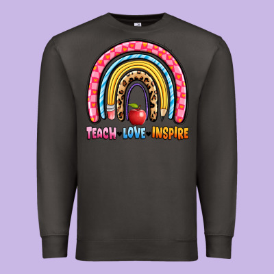 Teach Love Inspire Rainbow Premium Sweatshirt Designed By Artiststas