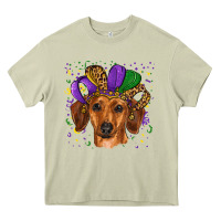 Mossy mardi gras hat dachshund Heavy Core Tee - RanaPortraitStore