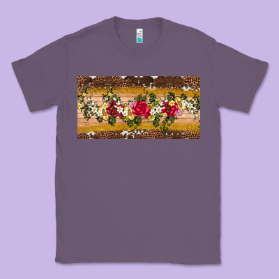 Western  Leopardfloral Licanse Plate Classic Tee Designed By Artiststas