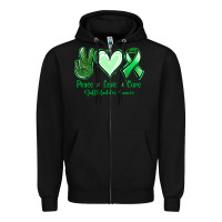 Black Peace love cure Gallbladder Cancer Zipper Hoodie - NancyCooperArtShop