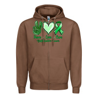 Chestnut Peace love cure Gallbladder Cancer Zipper Hoodie - NancyCooperArtShop