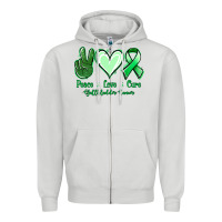 Dove Grey Peace love cure Gallbladder Cancer Zipper Hoodie - NancyCooperArtShop