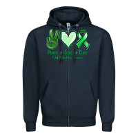 Navy Peace love cure Gallbladder Cancer Zipper Hoodie - NancyCooperArtShop