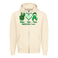 Sandshell Peace love cure Gallbladder Cancer Zipper Hoodie - NancyCooperArtShop
