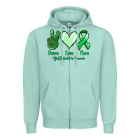 Seafoam Peace love cure Gallbladder Cancer Zipper Hoodie - NancyCooperArtShop