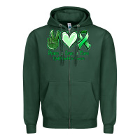 Sports Green Peace love cure Gallbladder Cancer Zipper Hoodie - NancyCooperArtShop