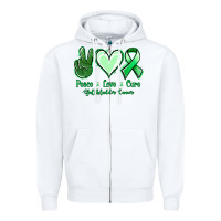 White Peace love cure Gallbladder Cancer Zipper Hoodie - NancyCooperArtShop