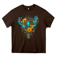 Chocolate Brown gemstone cross Heavy Core Tee - Zillion Design Studio