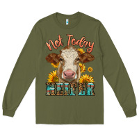 Army Green heifer with sunflowers Long Sleeve Tee - LillyAllenDesigns