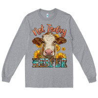 Heather Grey heifer with sunflowers Long Sleeve Tee - LillyAllenDesigns