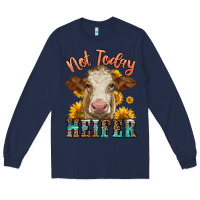 Navy heifer with sunflowers Long Sleeve Tee - LillyAllenDesigns