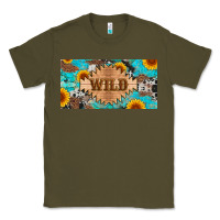 Army Green western wild and sunflower leopard turquoise cowhide licanse plate Classic Tee - Artiststas