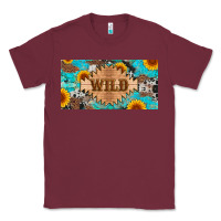 Burgundy western wild and sunflower leopard turquoise cowhide licanse plate Classic Tee - Artiststas