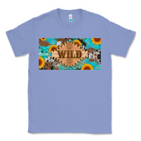 Colony Blue western wild and sunflower leopard turquoise cowhide licanse plate Classic Tee - Artiststas