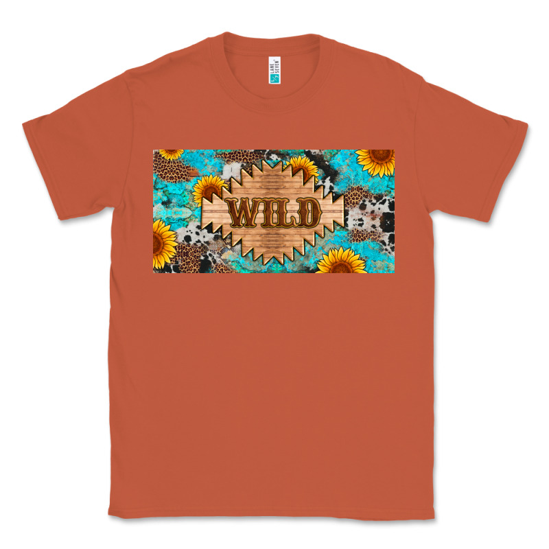 Western Wild And Sunflower Leopard Turquoise Cowhide Licanse Plate Classic Tee by Artiststas | Teevron