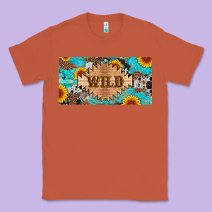 Western Wild And Sunflower Leopard Turquoise Cowhide Licanse Plate Classic Tee Designed By Artiststas