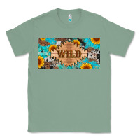 Sage western wild and sunflower leopard turquoise cowhide licanse plate Classic Tee - Artiststas